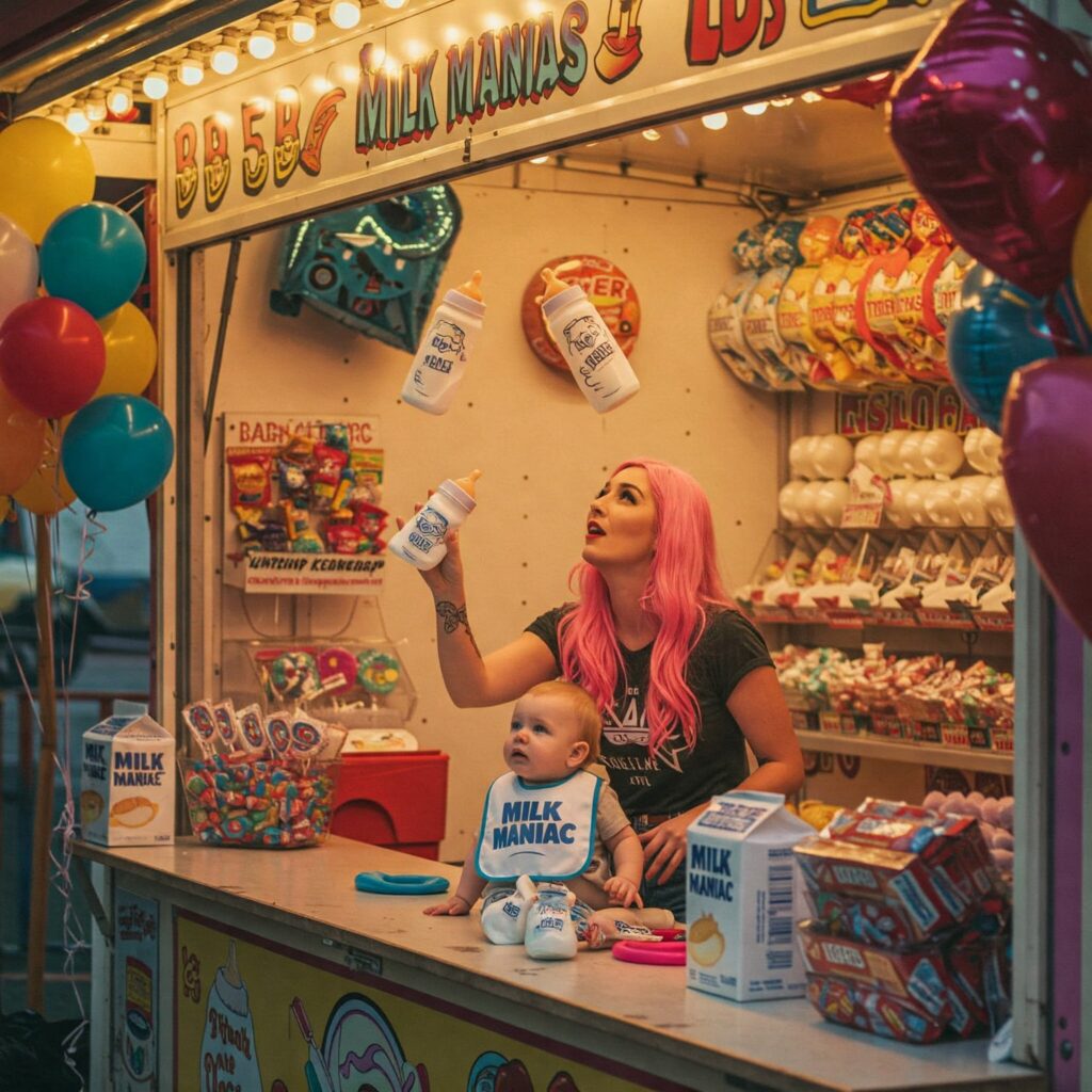 Newborn at the milk snack stop on the parent path rollercoaster
